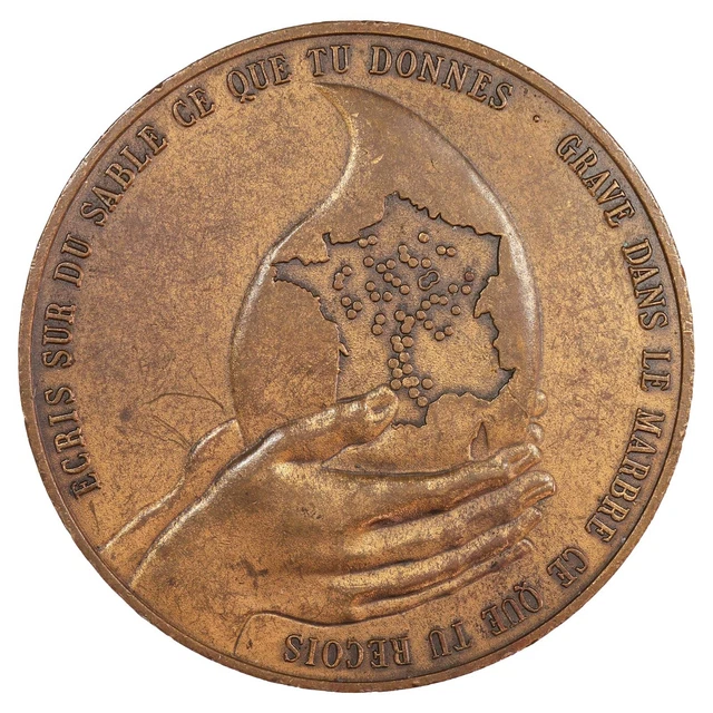 Médaille de tir en bronze française motif ange