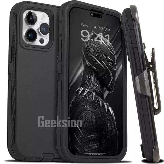 For iPhone 14 13 12 11 Plus Pro Max Shockproof Rugged Heavy Duty Case +Belt Clip