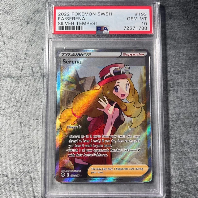 Pokemon Serena Full Art Waifu Silver Tempest 193/195 PSA 10 EDELSTEINE NEUWERTIG bewertete Karte
