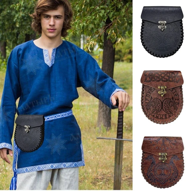 Medieval Costume Belt Bag Beltable Coin Purse Vintage Belt Pouch Pirate Pocket