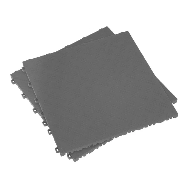 Sealey FT3G Polypropylen Boden Fliesen 400 x 400mm - Grau Riffelblech - Pack 9