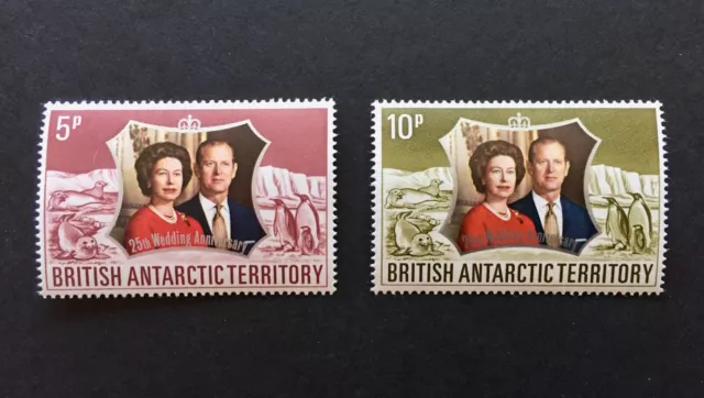 British Antarctic Territory 1972 Silver Wedding - Complete set of 2 MNH