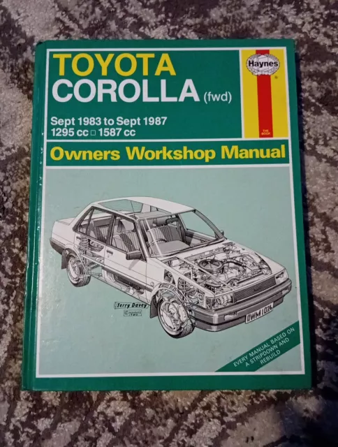 Toyota Corolla Haynes Manual 1983-87 1.3 1.6 Petrol Workshop 1295cc 1587cc