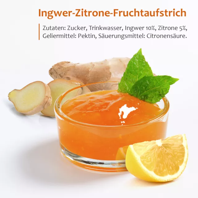 Ingwer-Zitrone Fruchtaufstrich 350g имбирь Emelja с лимоном дроблёный с сахаром 2