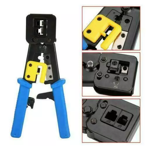 EZ Crimping Tool Crimper for Cat5e Cat6 RJ45 Network LAN Cable Pass Through End