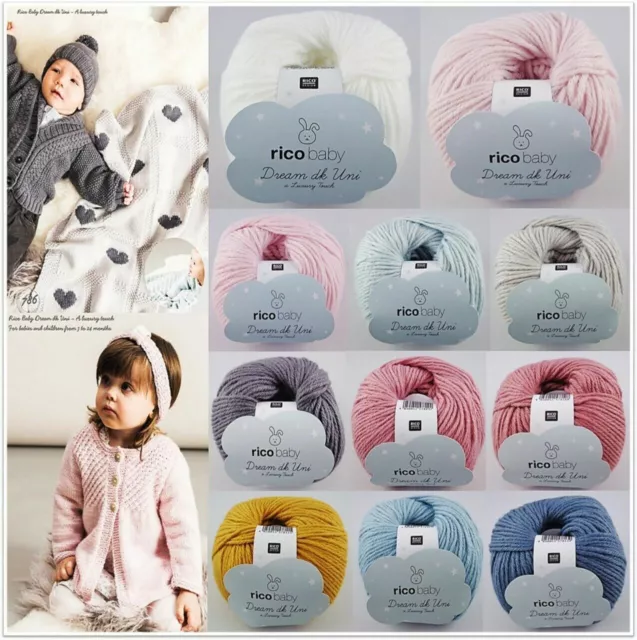 50g Rico Baby Dream dk Uni a Luxury Touch Babywolle Garn GP 89,80€/1kg