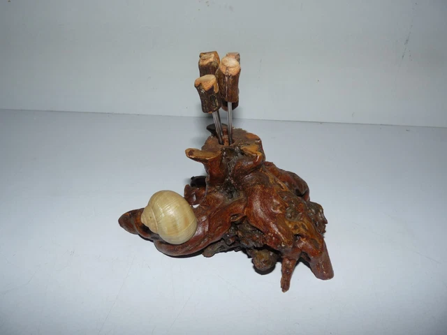 Porte-piques Apéritif Vintage – En Corne, Forme Bois De Cerf, Marron