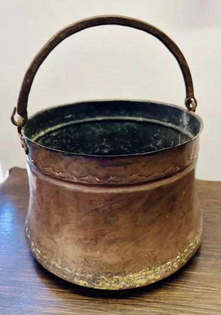 Early 19th Century Beaten Copper Cooking Pot, Cauldron