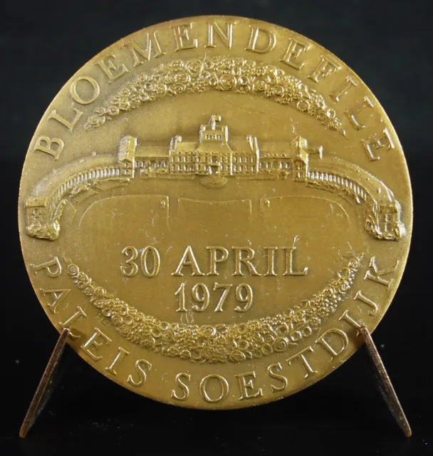 Médaille Queen Juliana 70 years in original packaging + certificate Holland 1979 3