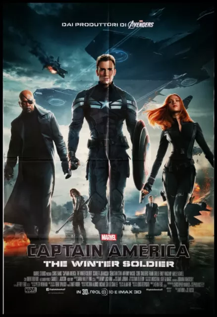 CAPTAIN AMERICA WINTER SOLDIER Original Movie Poster 39x55" 2Sh Italian MARVEL