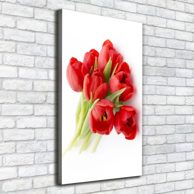 Leinwand-Bild Kunstdruck Hochformat 50x100 Bilder Rote Tulpen