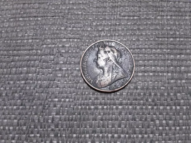 1900 Rare Victorian One Penny Queen Victoria Old Head UK 1d Coin Circulated