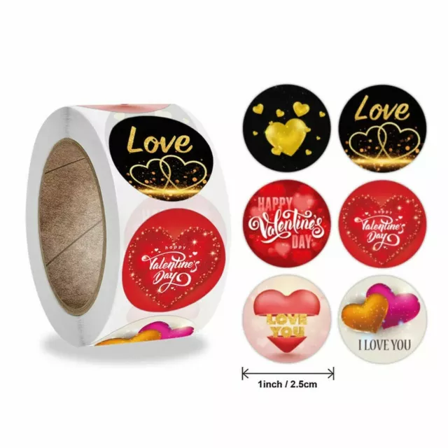 Stickers Valentine's Day Happy Love Heart Thank You Label Gift Craft Box Sticker