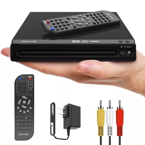 Craig CVD401A Compact HDMI DVD Player with Remote in Black | Compatible with ...