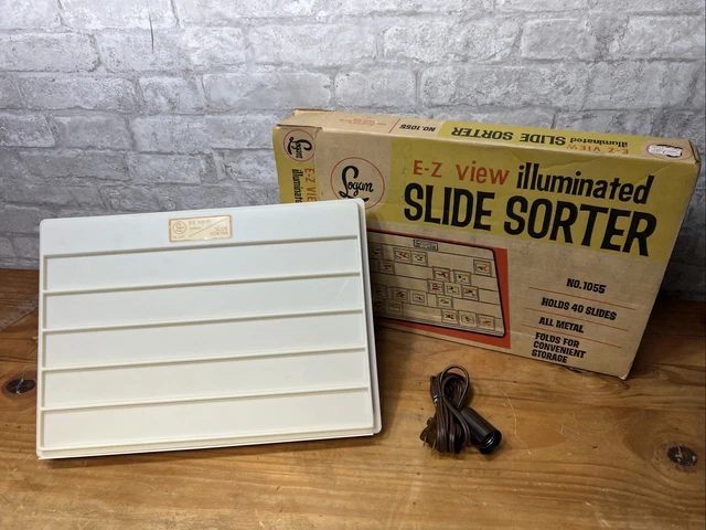 Vintage Logan E-Z View Illuminated Slide Sorter All Metal No.1055 Excellent