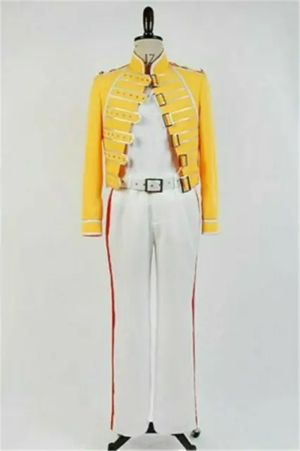 Queen Lead Vocals Freddie Mercury Wembley Cosplay Costume Jacket Pants Shirt