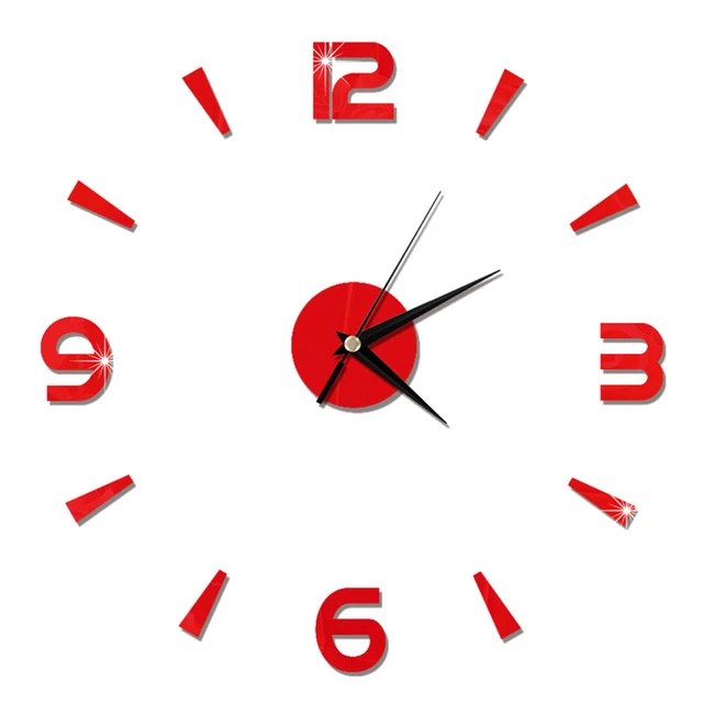 3D Reloj de Pared Pegatina Acrílico Número Arábigo Decoración Moda