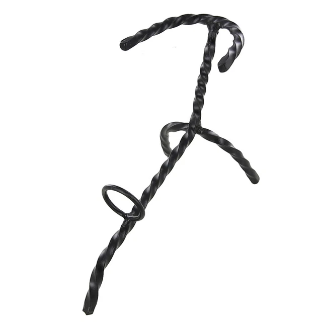 Hand Forged Twisted Iron Viking Drinking Horn Stand Home Decor