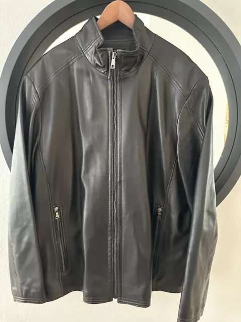 Andrew Marc of New York Lambskin Leather Motorcycle Jacket Size XL Nordstrom