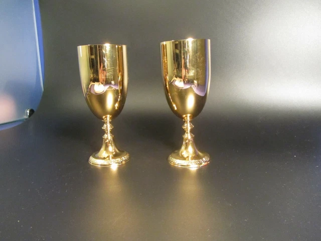 2 CHAMPAGNER BECHER , vergoldet, Wolff, Feingold Auflage, Dorè or