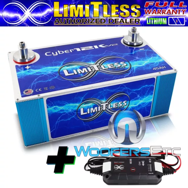 pkg LIMITLESS LITHIUM CYBER 12K V2 45AH BATTERY 14.8V 14000W LIFEPO4 + CHARGER