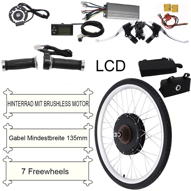 Ebike Kit de conversion pour vélo électrique 26 48 V 1000 W Kit de conversion roue arrière Ebike Kit de conversion pour vélo électrique 26 48 V 1000 W Kit de conversion roue arrière