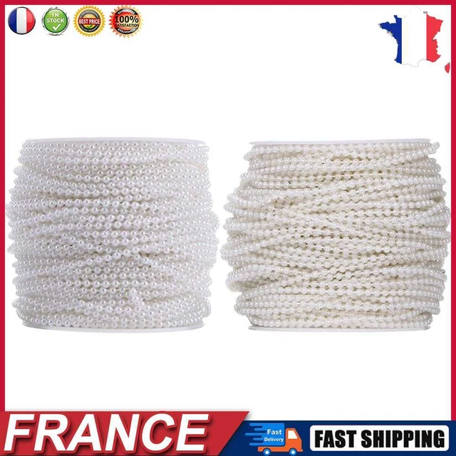 10 Meters 3mm Pearl Beads Cotton Line Chain Pearls Garland Wedding Party fr