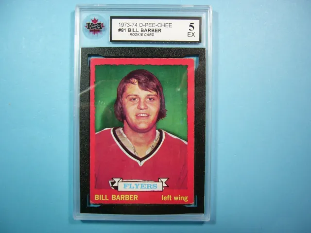 1973/74 O-Pee-Chee Nhl Hockey Card #81 Bill Barber Rookie Rc Ksa 5 Ex Sharp Opc