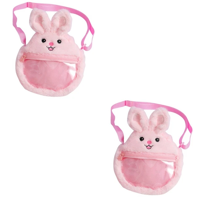 2 Pack sac à bandoulière pour femme mini porte-monnaie sac de lapin en peluche p