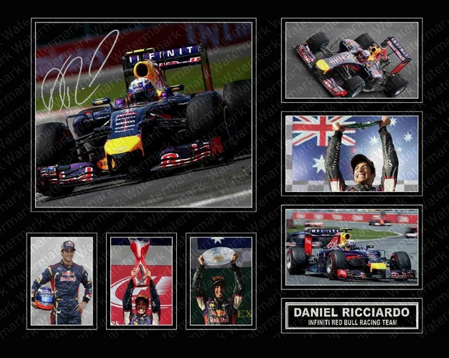 DANIEL RICCIARDO RED BULL A4 Firmato Edizione Limitata Stampa INCORNICIATO