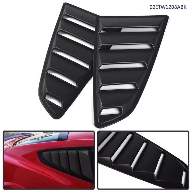 Fit For 15-20 Ford Mustang GT V6 Black Quarter 1/4 Window Louver Scoop Cover