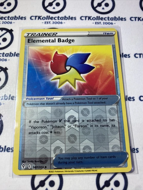Pokemon Carta Singola ELEMENTAL BADGE 147/203 - Reverse Holo Dall'espansione EVOLVING SKIES - 3