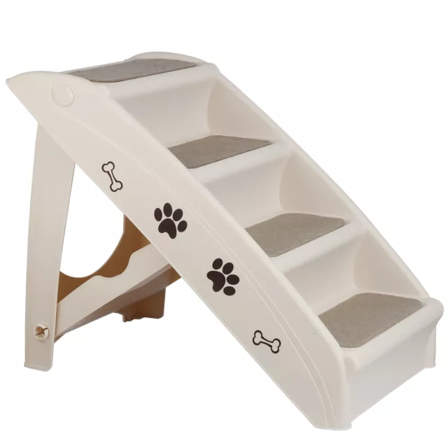 4 Steps Foldable Light Weight Pet Stairs Dog Cat up to 100 Pounds W/Rubber Feet