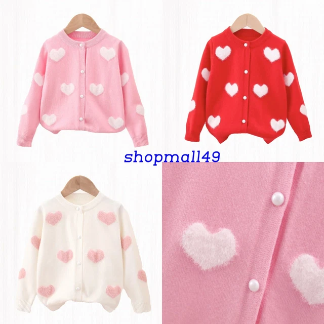 Girls Autumn Cardigan Sweater Soft Long Sleeve School Knitted Age 2-8 Years