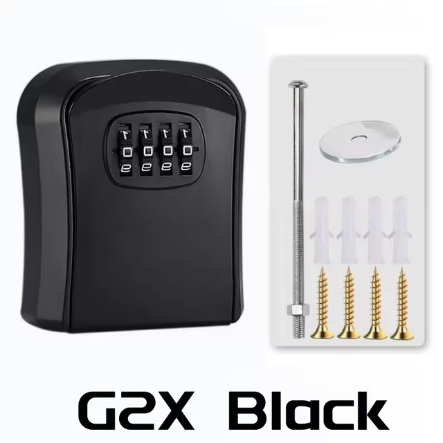 WALL MOUNT KEY Lock Box 4 Digit Password Code Security Safe Home Office ...