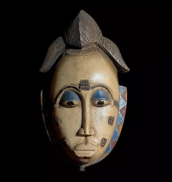 VINTAGE HAND CARVED Wooden Tribal African Art Face Mask African Guro