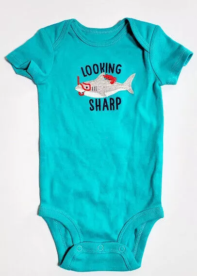 Carter's Baby Boy One Piece Newborn Looking Sharp Snorkeling Baby Shark Blue