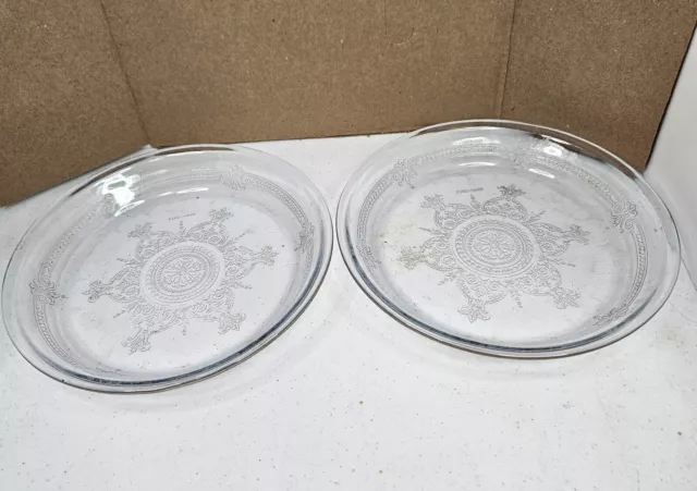 Pair Vintage Anchor Hocking Philbe Pie Dish Fire King Sapphire Blue