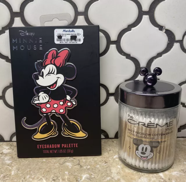 Disney Minnie Mouse 12 Color Eyeshadow Palette & The Creme Shop Cotton Swabs