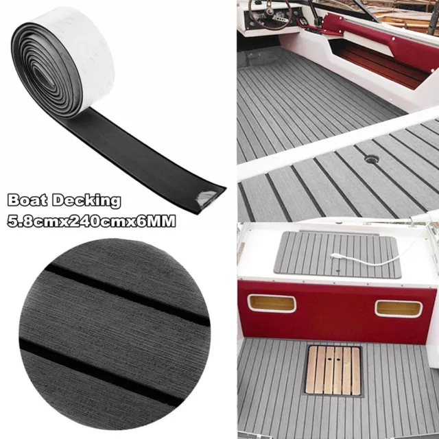 1 Roll Car 5.8cmx240cmx6mm Self Adhesive Tape Flooring Carpet EVA Foam Teak Pad