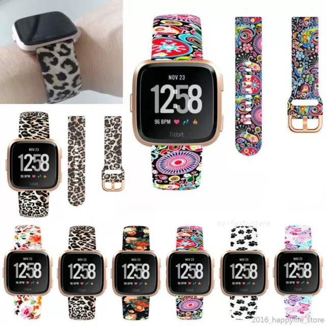 US For Fitbit Versa /Versa 2 Printed Silicone Smart Watch Replacement Band Strap