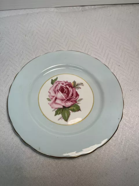 Aynsley Side Plate Pale Mint Green Gold Trim Tea Rose Bone China England