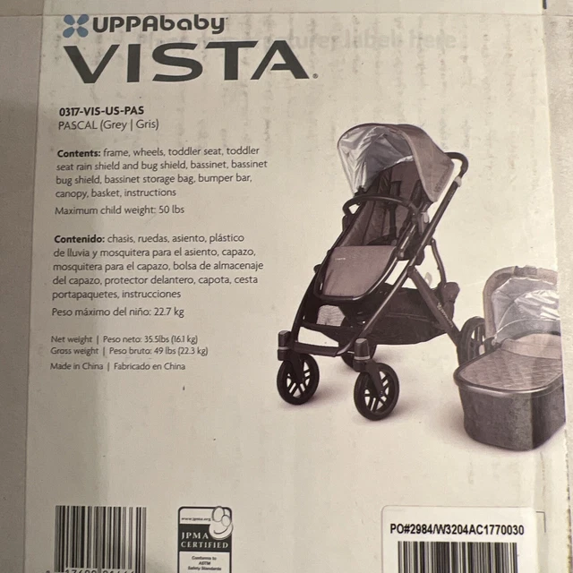 Uppababy Vista 0317-VIS-us-pas Grey