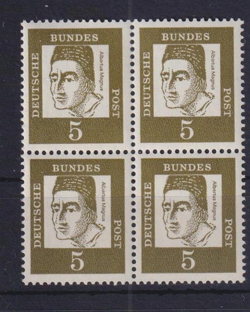 Bund 347x mit Unterrand 4er Block Bedeutende Deutsche 5 Pf postfrisch