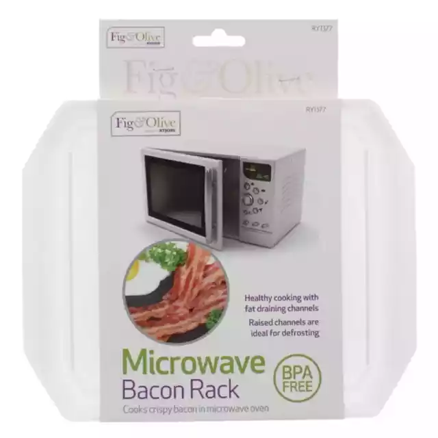 Microwave Crispy Bacon Rack Quick Easy Cooking Healthier Draining Tasty Kitchen