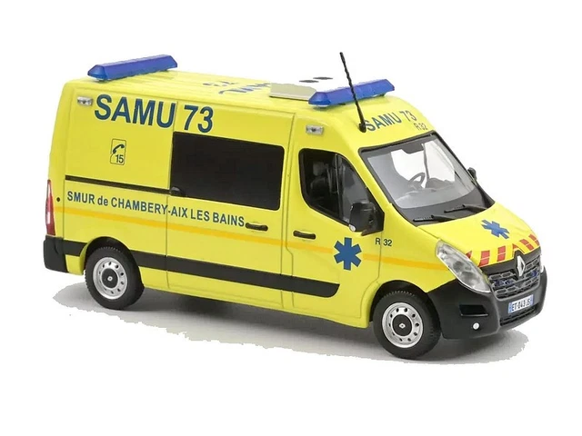 NOREV - Miniature Renault Master Samu De Lyon 2014 - échelle 1/43, Métal, Blanc/jaune