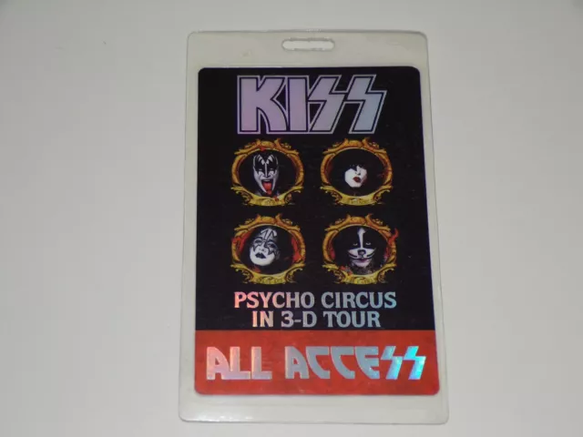 KISS Band Laminate All Access Backstage I.D. Pass Psycho Circus Concert Tour