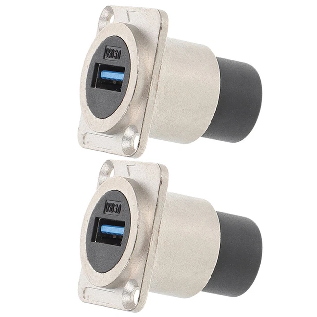 Connecteur Montage Panneau USB 3.0 Femelle à Femelle - Adaptateur Pass-through 5 Gbps, Pour PC Et Audio