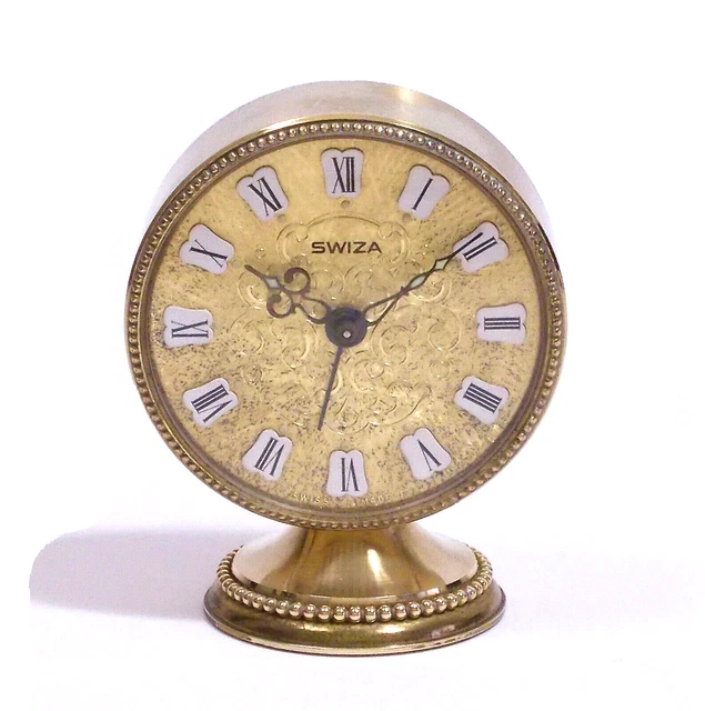 Vintage Swiza Orologio Sveglietta Meccanica Pendoletta In Ottone - Swiss Made