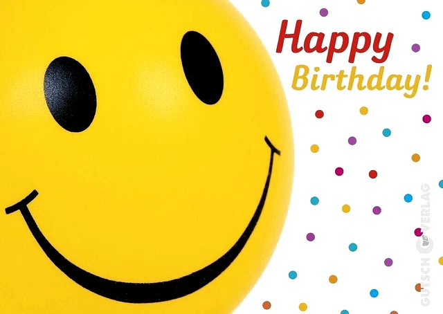 GEBURTSTAG POSTKARTE GLÜCKWUNSCHKARTE Grußkarte smiley lustig Karte